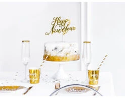 Taarttopper Happy New Year Goud 24cm 16 Taarttopper Happy New Year Goud 24cm -Feestartikelen Winkel taarttopper happy new year goud 24cm 6