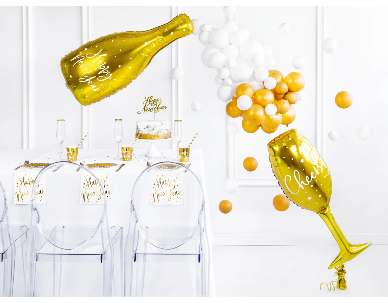 Taarttopper Happy New Year Goud 24cm 10 Taarttopper Happy New Year Goud 24cm - Afbeelding 8