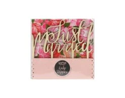 Taarttopper Just Married Hout 14cm -Feestartikelen Winkel taarttopper just married hout 14cm 2