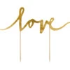 Taarttopper Love Goud 17cm -Feestartikelen Winkel taarttopper love goud 17cm