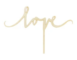Taarttopper Love Hout 16cm