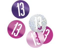 Tafelconfetti 13 Jaar Roze 14gr