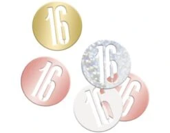 Tafelconfetti 16 Jaar Metallic 11cm 114gr