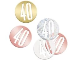 Tafelconfetti 40 Jaar Metallic 11cm 114gr