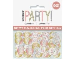Tafelconfetti 90 Jaar Metallic 11cm 114gr -Feestartikelen Winkel tafelconfetti 90 jaar metallic 11cm 114gr 1