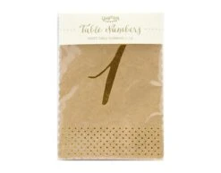 Tafelnummers Bruin/Goud 12st -Feestartikelen Winkel tafelnummers bruin goud 12st 1