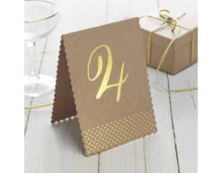 Tafelnummers Bruin/Goud 12st -Feestartikelen Winkel tafelnummers bruin goud 12st 2