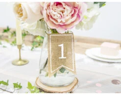 Tafelnummers Jute 10,5cm 20st -Feestartikelen Winkel tafelnummers jute 105cm 20st 2