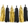 Tassel Slinger Zwart Goud 2m -Feestartikelen Winkel tassel slinger zwart goud 2m