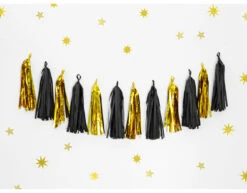 Tassel Slinger Zwart Goud 2m -Feestartikelen Winkel tassel slinger zwart goud 2m 6