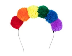 Tiara Regenboog Pompon -Feestartikelen Winkel tiara regenboog pompon 1