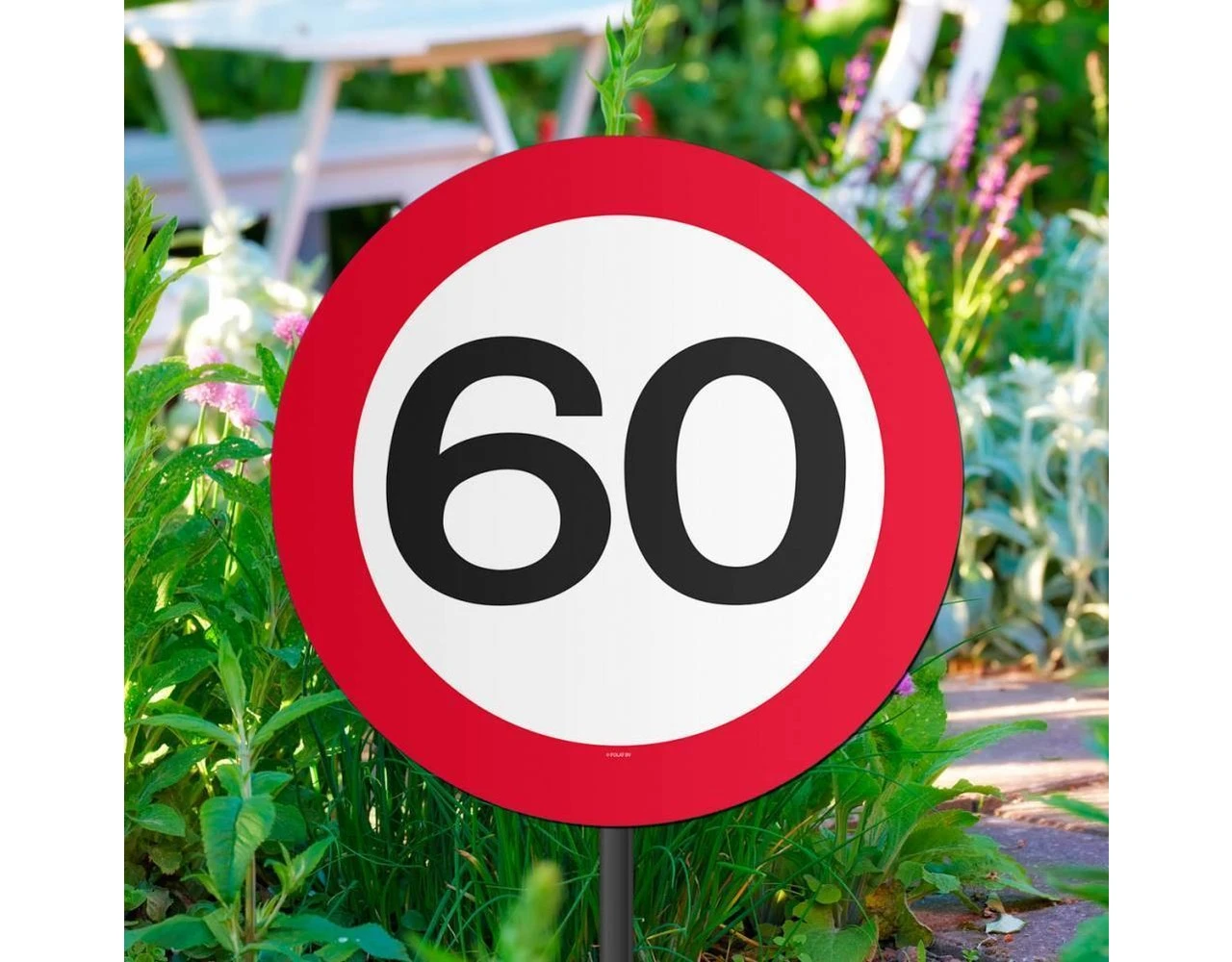 Tuinbord 60 Jaar Verkeersbord 52cm 4 Tuinbord 60 Jaar Verkeersbord 52cm - Afbeelding 2