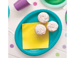 Turquoise Borden Ovaal 31cm 8st -Feestartikelen Winkel turquoise borden ovaal 31cm 8st 2