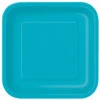 Turquoise Borden Vierkant 17,5cm 16st -Feestartikelen Winkel turquoise borden vierkant 175cm 16st