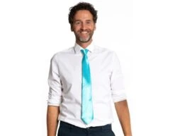 Turquoise Stropdas 50cm -Feestartikelen Winkel turquoise stropdas 50cm 1