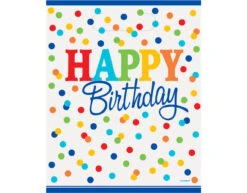 Uitdeelzakjes Happy Birthday Stippen Regenboog 8st