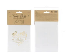 Uitdeelzakjes Mr & Mrs 16,5cm 6st -Feestartikelen Winkel uitdeelzakjes mr mrs 165cm 6st 6