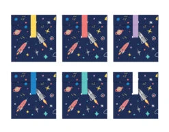 Uitdeelzakjes Space 14cm 6st
