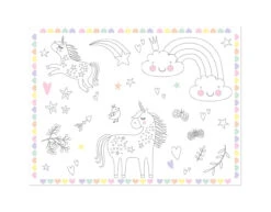 Unicorn Placemats Rainbows Kleurplaat 6st
