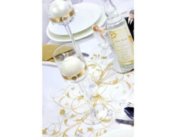 Vanille Creme Organza Stof Gouden Bloemen 36cm 9m -Feestartikelen Winkel vanille creme organza stof gouden bloemen 36cm 9m 2