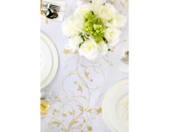 Vanille Creme Organza Stof Gouden Bloemen 36cm 9m -Feestartikelen Winkel vanille creme organza stof gouden bloemen 36cm 9m 6