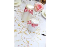 Vanille Creme Organza Stof Gouden Bloemen 36cm 9m -Feestartikelen Winkel vanille creme organza stof gouden bloemen 36cm 9m 7