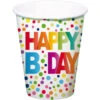 Verjaardag Bekers Happy Birthday Stippen 250ml 8st -Feestartikelen Winkel verjaardag bekers happy birthday stippen 250ml 8st