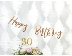 Verjaardag Letterslinger Happy Birthday Rose Goud 62cm -Feestartikelen Winkel verjaardag letterslinger happy birthday rose goud 2