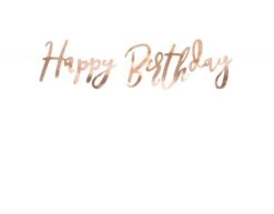 Verjaardag Letterslinger Happy Birthday Rose Goud 62cm