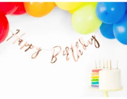 Verjaardag Letterslinger Happy Birthday Rose Goud 62cm -Feestartikelen Winkel verjaardag letterslinger happy birthday rose goud 6