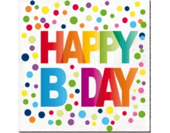 Verjaardag Servetten Happy Birthday Stippen 33cm 20st