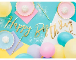 Verjaardag Slinger Happy Birthday Goud 62cm -Feestartikelen Winkel verjaardag slinger happy birthday goud 62cm 2