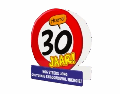 Verjaardagskaart 30 Jaar Verkeersbord 16,5cm -Feestartikelen Winkel verjaardagskaart 30 jaar verkeersbord 165cm 1