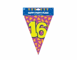Vlaggenlijn 16 Jaar Gekleurd 10m -Feestartikelen Winkel vlaggenlijn 16 jaar gekleurd 10m 2