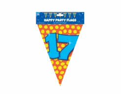 Vlaggenlijn 17 Jaar Gekleurd 10m -Feestartikelen Winkel vlaggenlijn 17 jaar gekleurd 10m 2