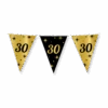 Vlaggenlijn 30 Jaar Goud Zwart 10m -Feestartikelen Winkel vlaggenlijn 30 jaar goud zwart 10m