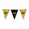 Vlaggenlijn 40 Jaar Goud Zwart 10m -Feestartikelen Winkel vlaggenlijn 40 jaar goud zwart 10m