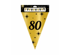 Vlaggenlijn 80 Jaar Goud Zwart 10m -Feestartikelen Winkel vlaggenlijn 80 jaar goud zwart 10m 1