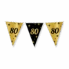 Vlaggenlijn 80 Jaar Goud Zwart 10m -Feestartikelen Winkel vlaggenlijn 80 jaar goud zwart 10m