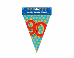 Vlaggenlijn 90 Jaar Gekleurd 10m -Feestartikelen Winkel vlaggenlijn 90 jaar gekleurd 10m 2