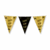 Vlaggenlijn Happy New Year Goud Zwart 10m -Feestartikelen Winkel vlaggenlijn happy new year goud zwart 10m