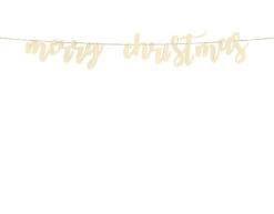 Vlaggenlijn Merry Christmas Hout 87cm