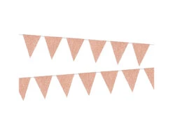 Vlaggenlijn Rose Gouden Glitter 6m -Feestartikelen Winkel vlaggenlijn rose gouden glitter 6m 1