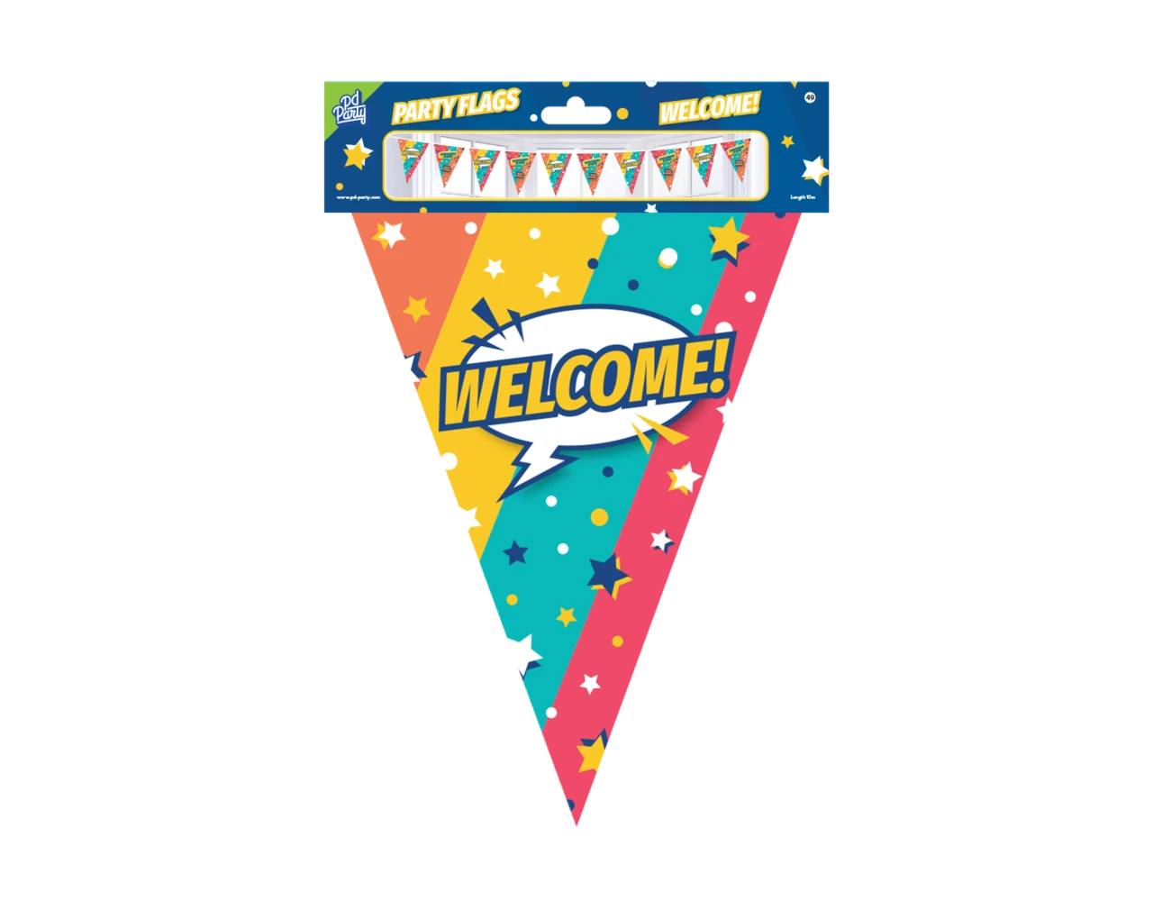 Vlaggenlijn Welcome 10m 4 Vlaggenlijn Welcome 10m - Afbeelding 2