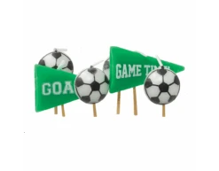 Voetbal Kaarsjes 6cm 6st
