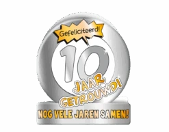 Wenskaart 10 Jaar Getrouwd 16,5cm