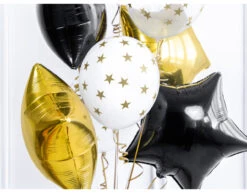 Witte Ballonnen Gouden Sterren 30cm 6st -Feestartikelen Winkel witte ballonnen gouden sterren 30cm 6st 2