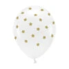 Witte Ballonnen Gouden Sterren 33cm 6st -Feestartikelen Winkel witte ballonnen gouden sterren 33cm 6st
