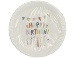 Witte Borden Happy Birthday 23cm 8st -Feestartikelen Winkel witte borden happy birthday 23cm 8st 1