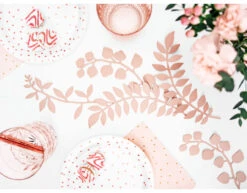 Witte Borden Rose Gouden Stippen 18cm 6st -Feestartikelen Winkel witte borden rose gouden stippen 18cm 6st 4